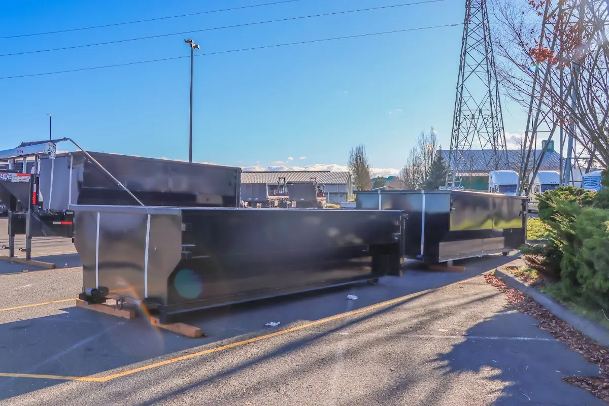 Roll-off dumpster ready for waste disposal at job site for Estate Cleanout Dumpster Rental in Kettering